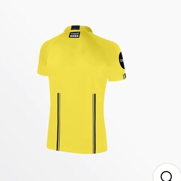 CAPELLI WOMEN'S OFFICIAL REFEREE V-NECK SHORT SLEEVE JERSEY L REFEREE YELLOW NWT - Picture 2 of 7